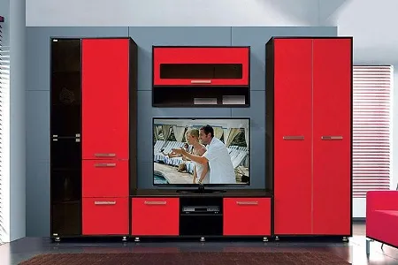 Стенка-горка красного цвета