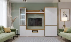 Гостиная ГРЕТТА  Дуб Крафт золотой - Белый  №8