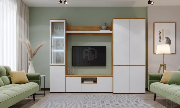 Гостиная ГРЕТТА  Дуб Крафт золотой - Белый  №8