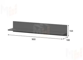Полка навесная Денвер Графит серый