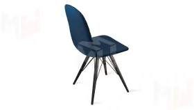 Стул Шерри К3 Черный муар, Велюр Confetti Blue