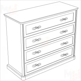 Комод Мишель 4 ящ. широкий белый матовый