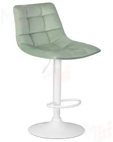 Стул барный DOBRIN TAILOR WHITE (пудрово-мятный велюр (MJ9-87))