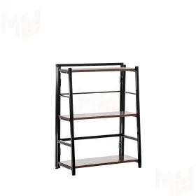 Стеллаж раскладной Leset Пако 800 трапеция (Чёрный/Орех донской)