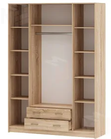 Шкаф Квадро Беатрис Сонома-Белый глянец