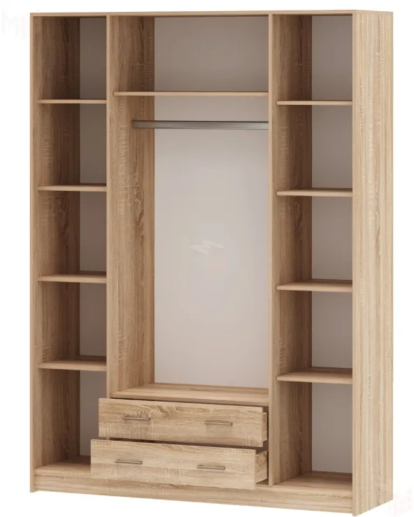 Шкаф Квадро Беатрис Сонома-Белый глянец