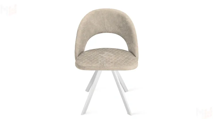 Стул Гэтсби К2 Белый матовый, Велюр Wellmart Dark Beige