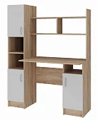 Компьютерный стол ПКС-6 сонома/белый глянец