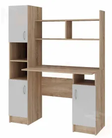 Компьютерный стол ПКС-6 сонома/белый глянец