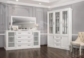 Зеркало Мишель белый матовый (гостиная)