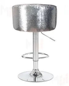 Стул барный DOBRIN DARCY SHINY (серый велюр с серебряными пайетками)