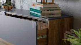 Гостиная Порто №1 - ГН-393.001 Яблоня Беллуно,Графит софт