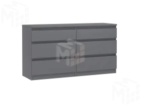 Комод Кастор 6 ящиков серый