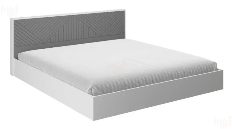 Кровать Копенгаген 1,4 (с настилом) (белый матовый/серый графит)