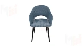 Стул София Т6 Черный муар, Велюр D007 пыльно-голубой
