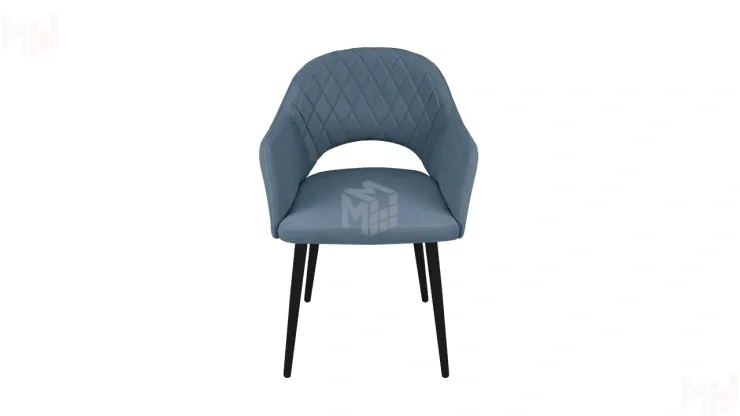 Стул София Т6 Черный муар, Велюр D007 пыльно-голубой