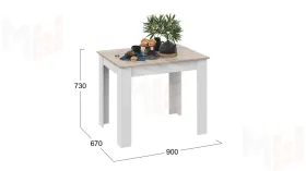 Стол обеденный Промо тип 1 Белый, Дуб Сонома светлый