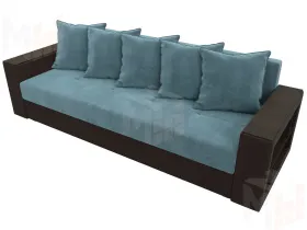 Диван прямой Дубай Лайт ( Бирюзовый\Коричневый )