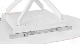 Стол обеденный раздвижной Бергамо Тип 1  Белый муар, Стекло матовое белый мрамор