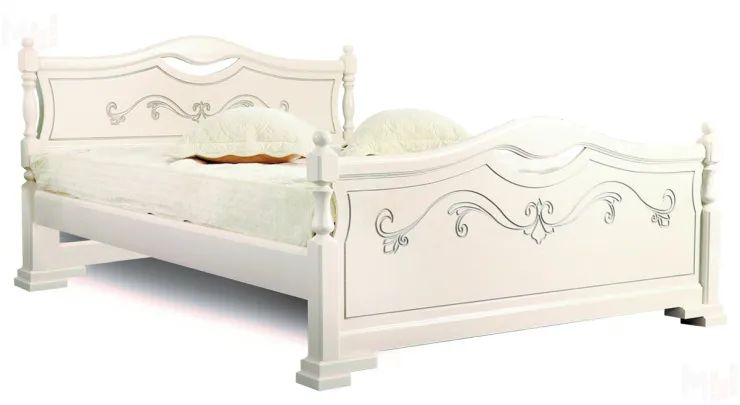 Кровать Людмила 16 Ясень жемчужный с патиной 1400х2000