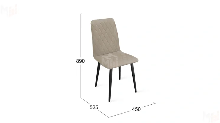 Стул Стенли К1С Черный муар, Велюр Confetti Smoke