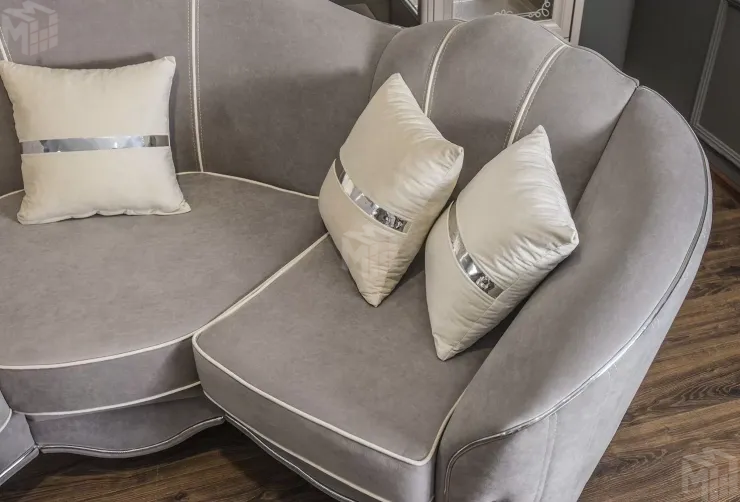 Диван Гравита угловой 3-у-1 серый серебро