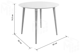 Стол обеденный Сканди 2 белый/светлый лак