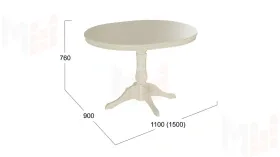 Стол обеденный Торонто Т1  исп. 2 - Б-121 Слоновая кость