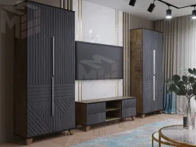 Гостиная Копенгаген дуб самдал/серый графит вариант 4