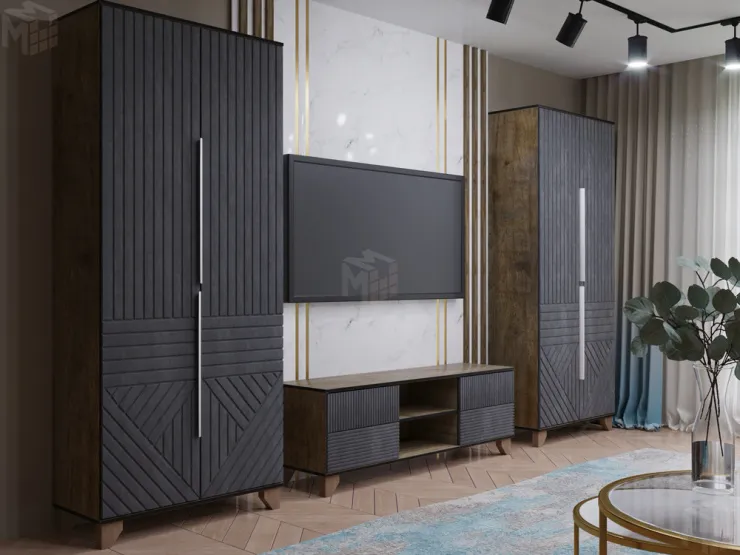 Гостиная Копенгаген дуб самдал/серый графит вариант 4