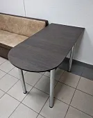 Стол пристенный раскладной 1000/1230*600 (венге), ножки хром