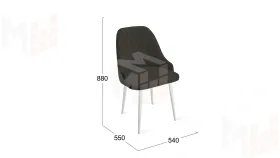 Стул Гранд К1К Белый матовый, Велюр Confetti Stone