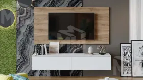 Гостиная Порто №7 - ГН-393.007 Яблоня Беллуно, Белый софт