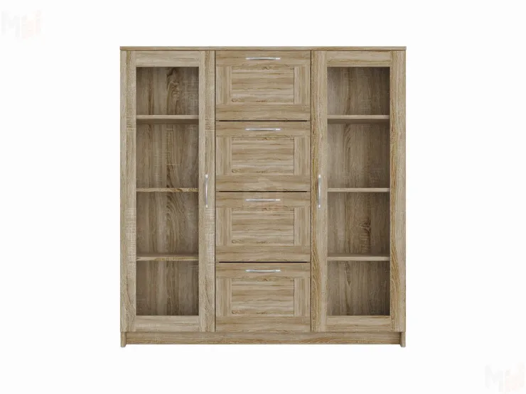 Тумба Сириус 2 двери и 4 ящика 117*123 Сонома