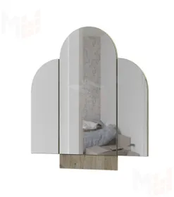 Зеркало складное с радиусом Басса ЗР-552  дуб крафт серый