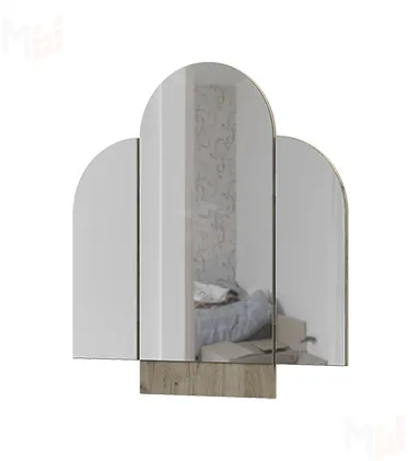 Зеркало складное с радиусом Басса ЗР-552  дуб крафт серый