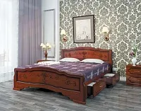 Кровать из массива Карина-6 с ящиками (140*200)