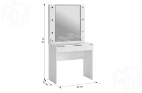 Трюмо Гламур белый/белый глянец