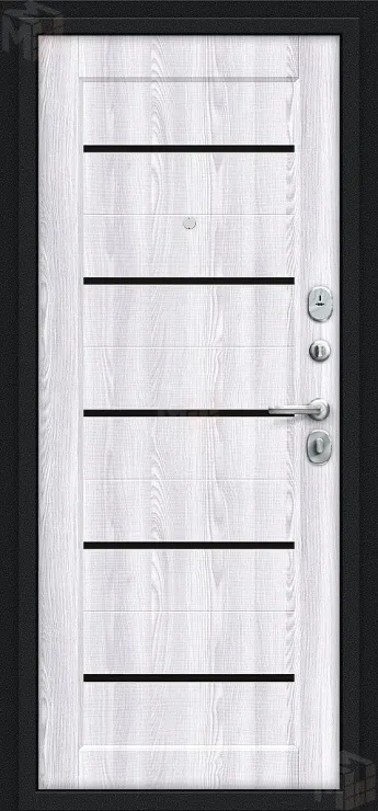 Входная металлическая дверь Борн Букле черное/Riviera Ice