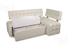 Кухонный диван Прага со спальным местом (кожзам Крем)