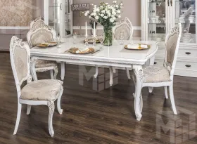 Столовая Натали белый глянец (прямоугольный стол)