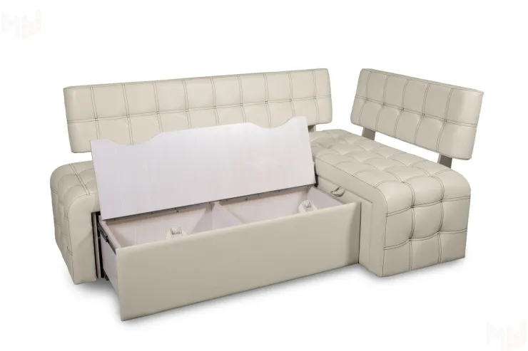 Кухонный диван Прага со спальным местом (кожзам Крем)