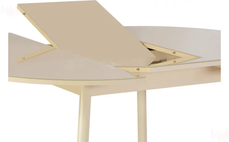 Стол раскладной стеклянный Вин D100 Кремовый