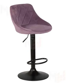 Стул барный DOBRIN LOGAN BLACK (пудрово-сиреневый велюр (MJ9-52))