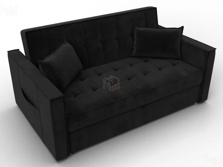 Диван прямой Лига-104 (140) ( SEVEN 35 черный )
