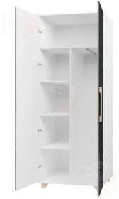 Шкаф 2-х створчатый Копенгаген (белый/серый графит)