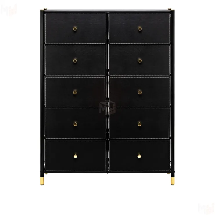 Комод Leset Нирита/Хайди, 10 ящиков, Черный (Черный/Черный)