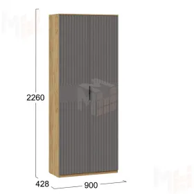 Шкаф комбинированный с 2 дверями Хилтон Исп.2 404.002.000 Графит