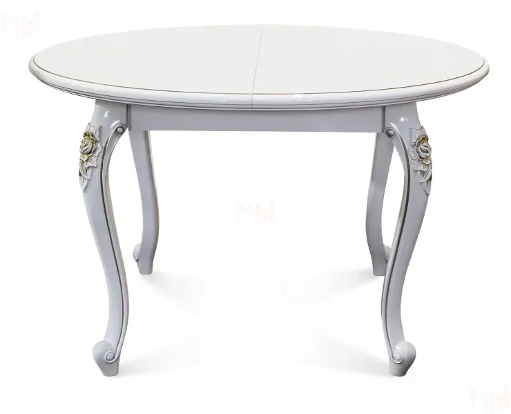 Стол Натали круглый белый глянец