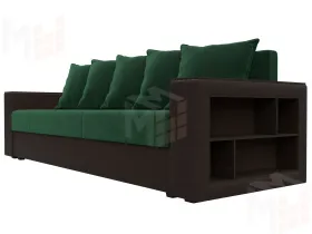 Диван прямой Дубай Лайт ( Зеленый\Коричневый )